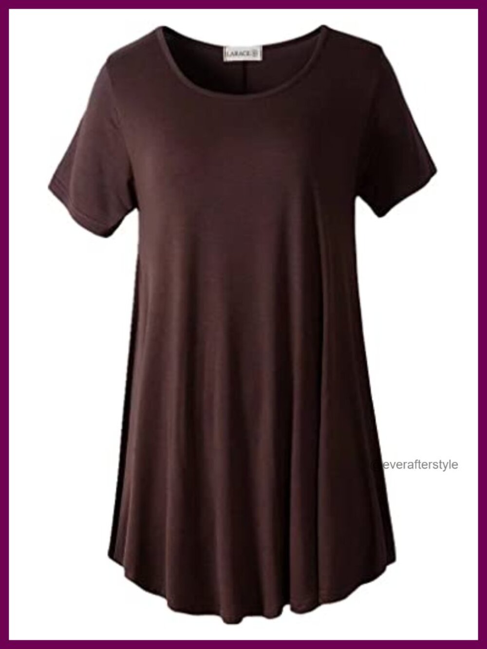 Plus Size Tunic Top Short Sleeve Round Neck Flowy Blouse
